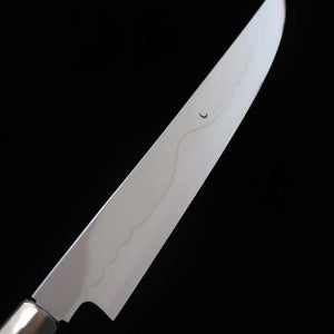 SUISIN acier blanc Fuji Hon-yaki, forme de couteau, finition miroir intégrale, manche triple en bois de serpent argenté (300 mm)