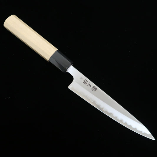 三浦MIURA　ペティ　白紙一号　ステン割込　朴八角柄（135/150mm）