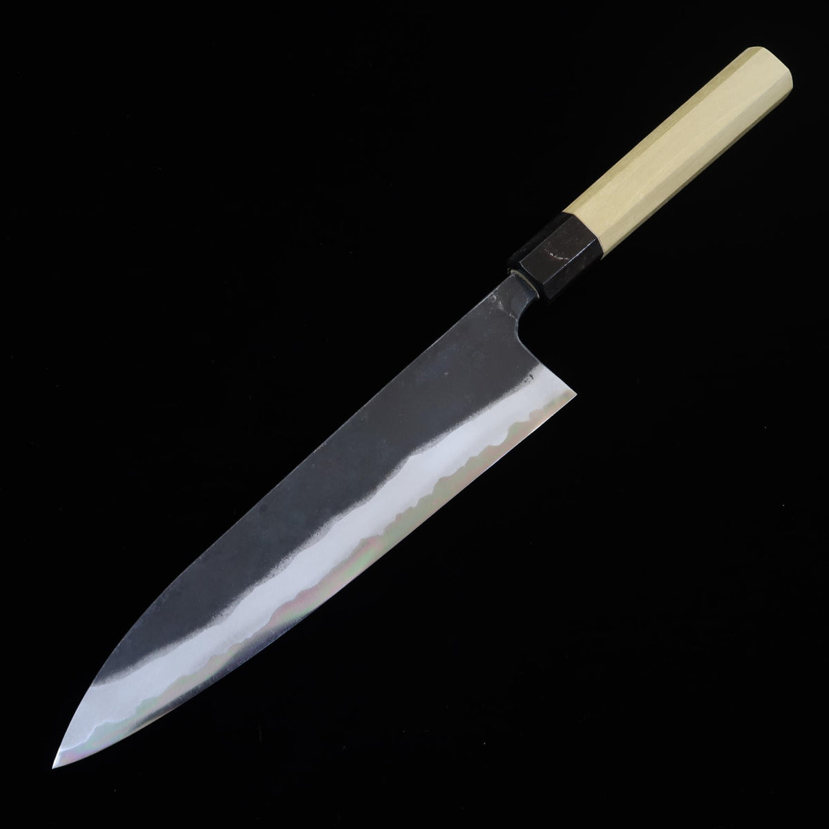 KYOUHEI SHINDO Gyuto Aogami #2 con acabado negro y mango octogonal de magnolia (210/240 mm)