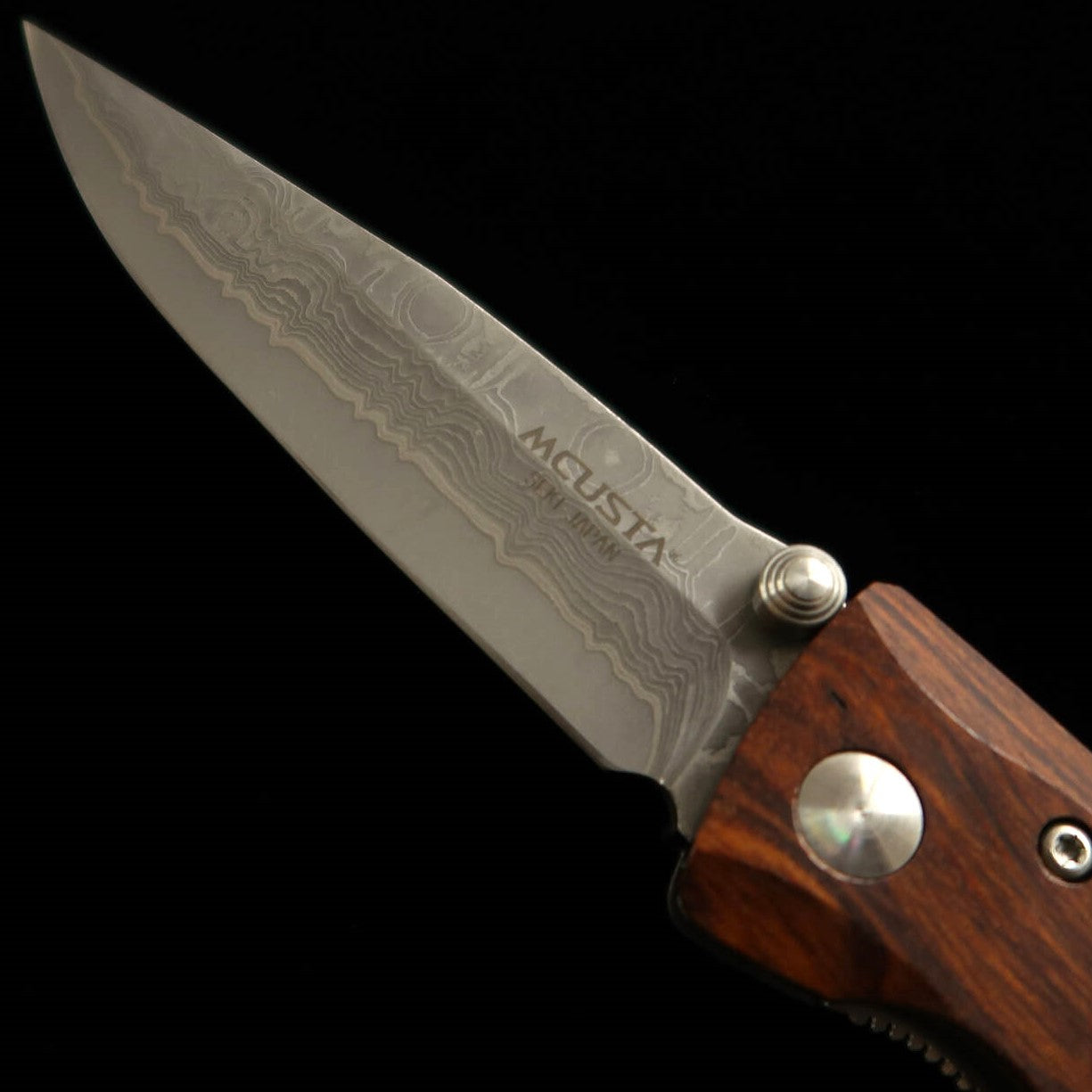 エムカスタMCUSTA クラシックウェイヴ ダマスカス アイアンウッド フォールディングナイフ MC-0018D （85mm）