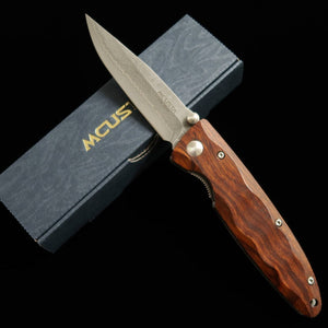 Navaja plegable MCUSTA Classic Wave Damasco Ironwood MC-0018D (85 mm)