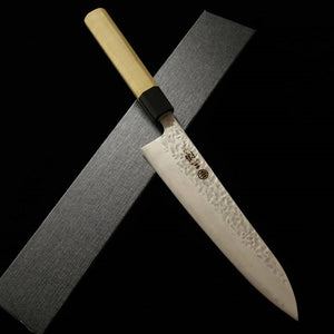 MIURA Gyuto AUS10 (10A) martillado damasco, mango octogonal de magnolia (210/240 mm)