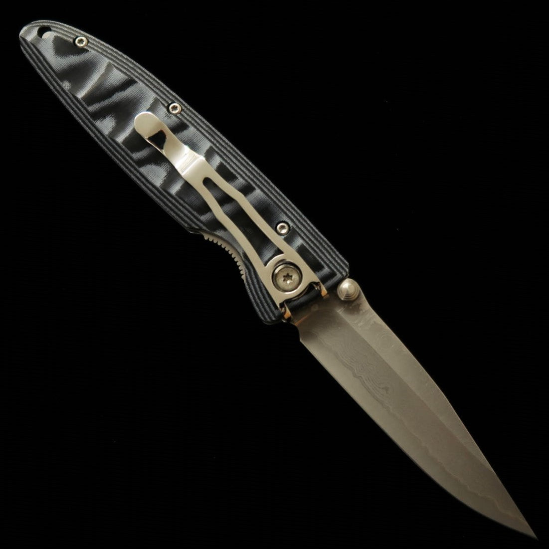 MCUSTA Classic Wave Damasco Micarta azul Cuchillo plegable MC-0010D (85 mm)