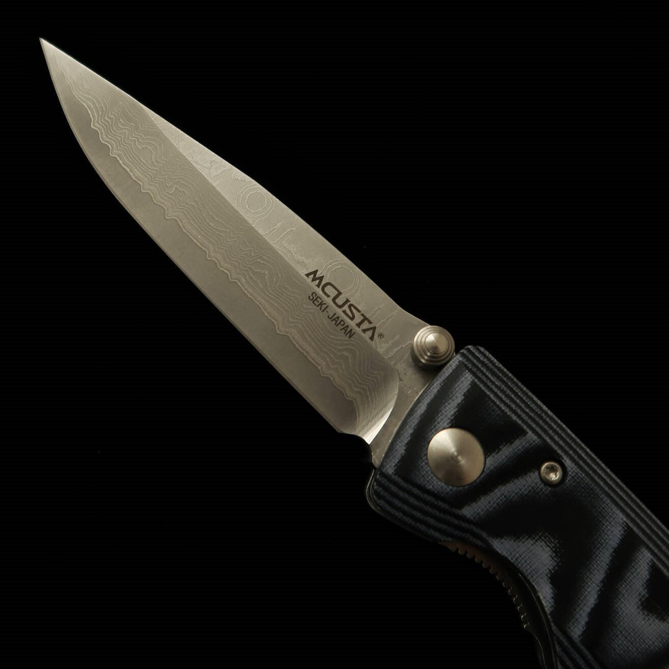 Navaja plegable MCUSTA Classic Wave Damasco Micarta azul MC-0010D (85mm)