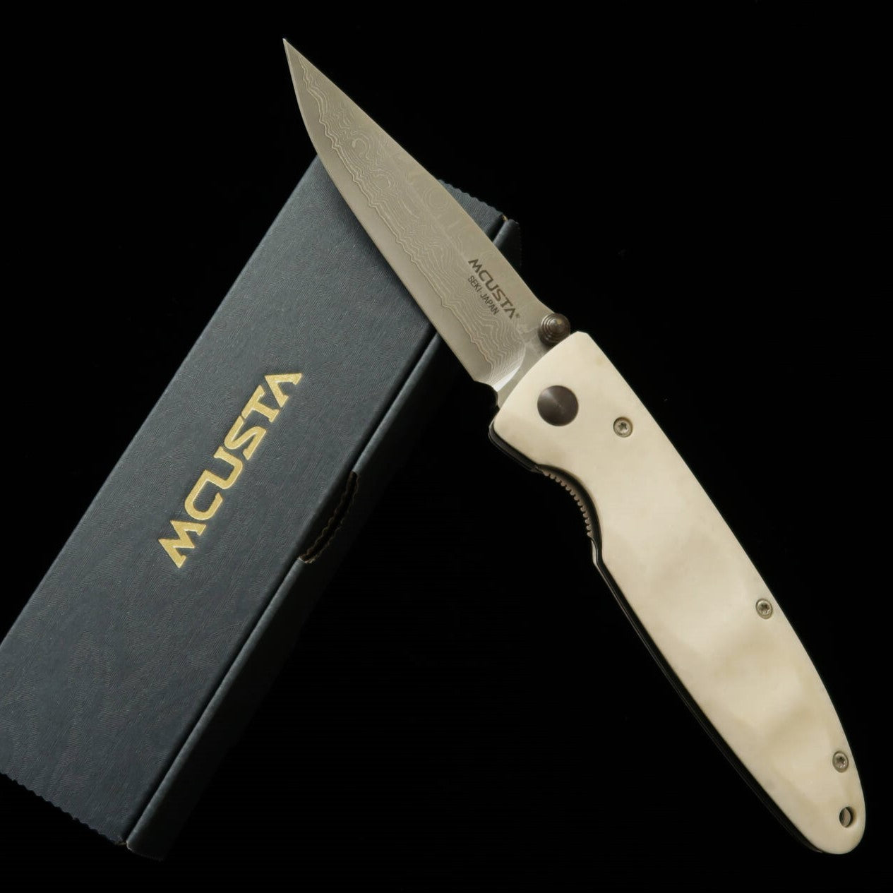 MCUSTA Classic Wave Damascus VG10 with Corian Handle, MC-0019D (85mm)
