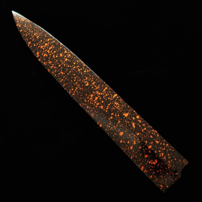柳刃用 塗り鞘 （金茶・暗）ピン穴あり (300mm)