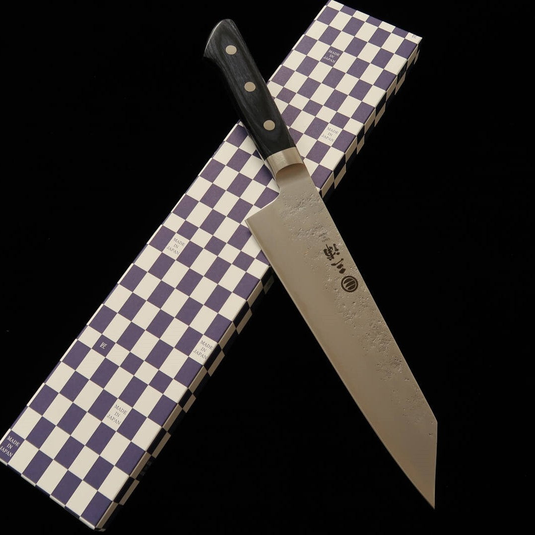 みうらぺーじ 三浦MIURA 切付三徳 青紙二号 梨地 青合板柄（195mm） – 三浦