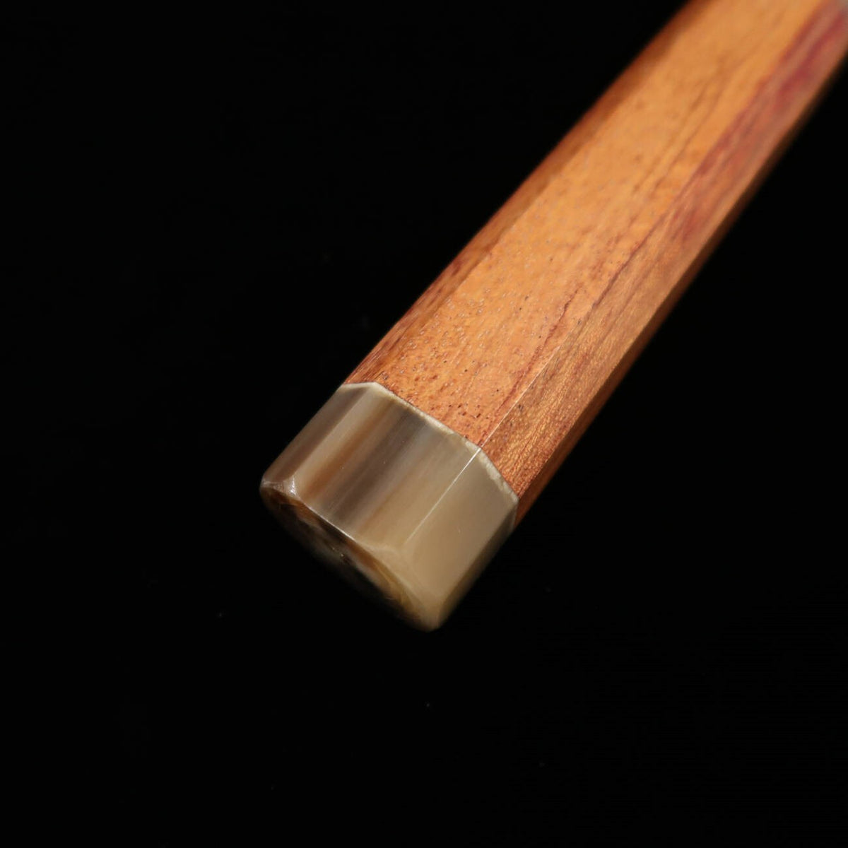 [OUTLET] Manche personnalisé pour Gyuto, bois de ronce de bouleau, viroles blanches en corne de buffle, octogonal (240 mm)