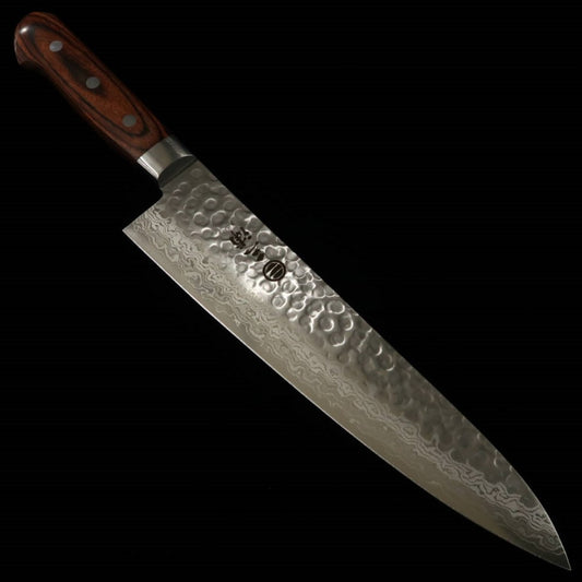 三浦刃物 MIURA 牛刀 VG-10 ダマスカス マホガニー合板 18cm/21cm/24cm