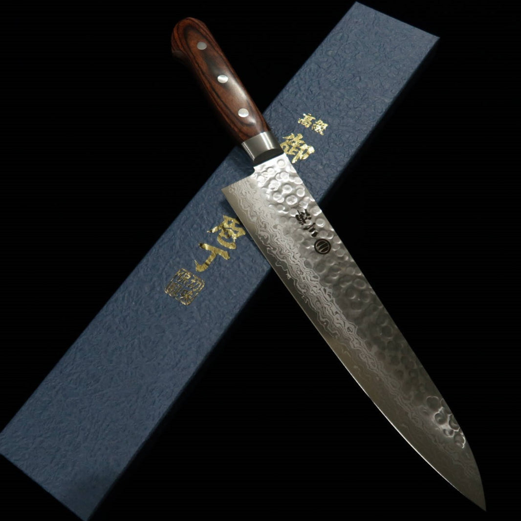 三浦刃物 MIURA 牛刀 VG-10 ダマスカス マホガニー合板 18cm/21cm/24cm