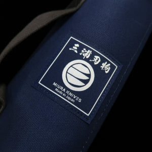 Funda enrollable original para cuchillos Miura Hamono, lona 51×48 cm, para 4 cuchillos (azul marino/negro/rojo/verde/arena)