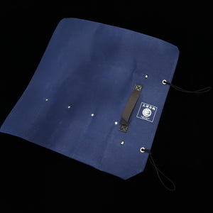 Funda enrollable original para cuchillos Miura Hamono, lona 51×48 cm, para 4 cuchillos (azul marino/negro/rojo/verde/arena)