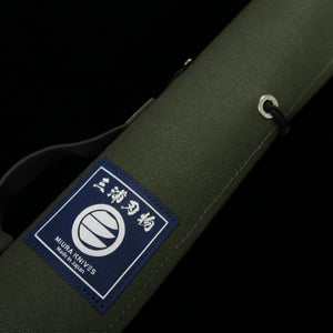 Funda enrollable original para cuchillos Miura Hamono, lona 51×48 cm, para 4 cuchillos (azul marino/negro/rojo/verde/arena)