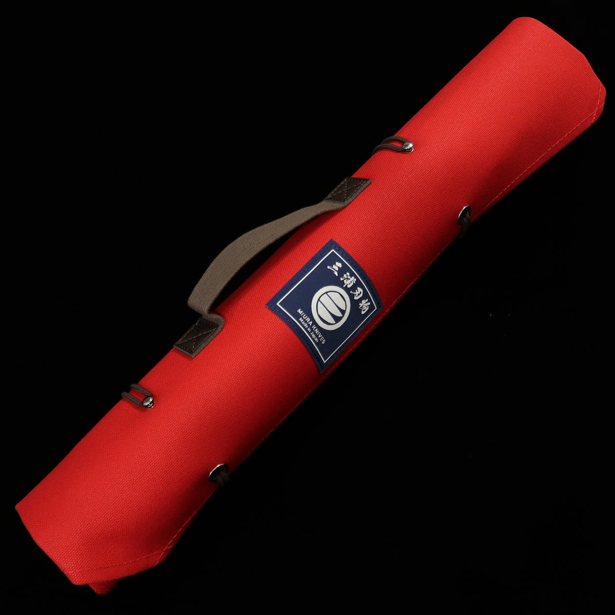 Funda enrollable original para cuchillos Miura Hamono, lona 51×48 cm, para 4 cuchillos (azul marino/negro/rojo/verde/arena)