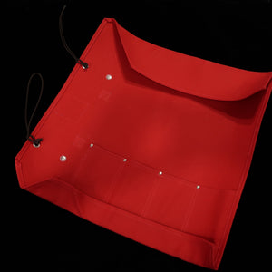 Funda enrollable original para cuchillos Miura Hamono, lona 51×48 cm, para 4 cuchillos (azul marino/negro/rojo/verde/arena)
