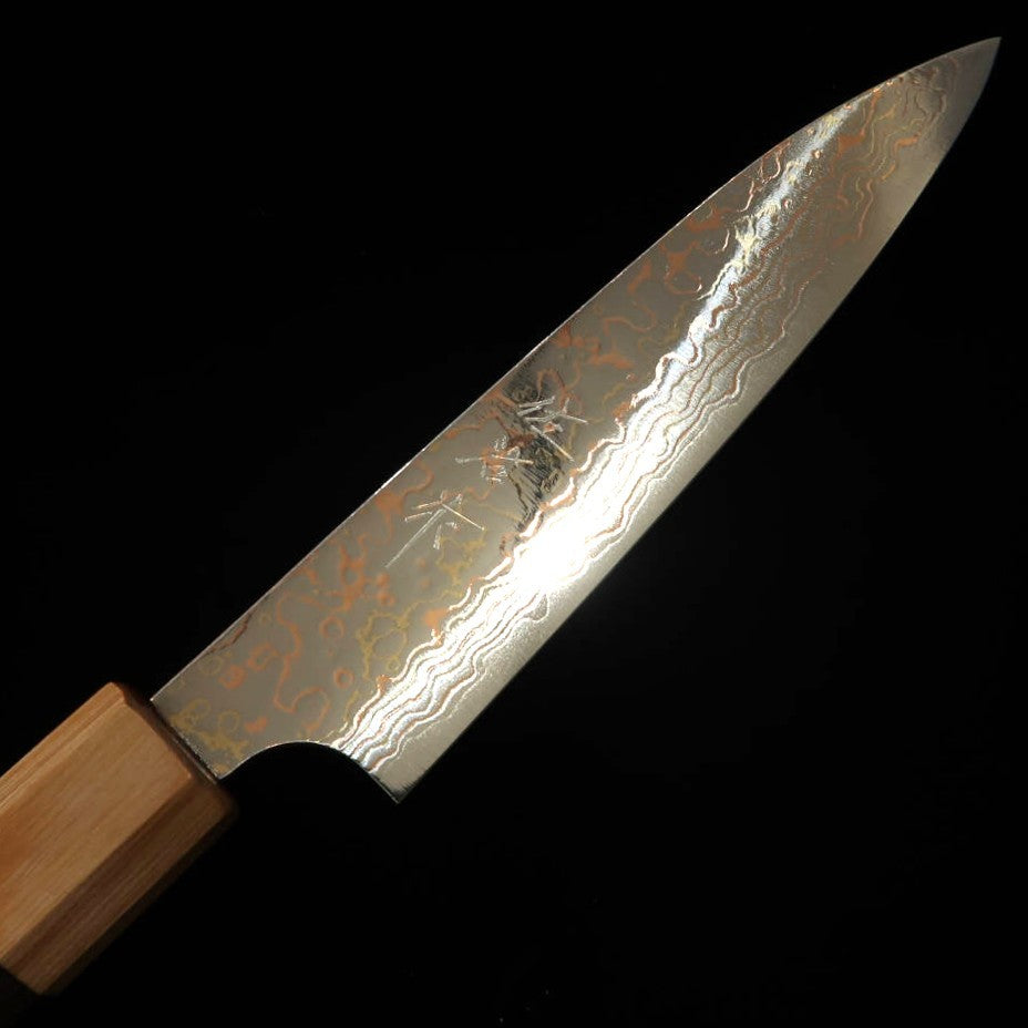 佐治武士SAJITAKESHI ペティ VG10 有色ダマスカス 紫檀八角柄（130mm）