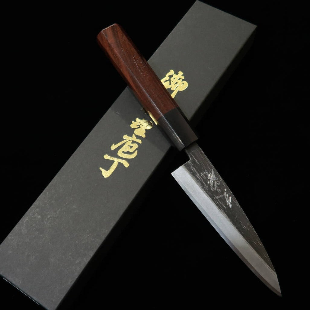 Miura MIURA Aço Azul nº2 Faca Utilitária de Lâmina Simples Cabo Octogonal de Pau-rosa (120mm)