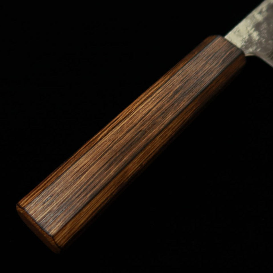 Faca Sujihiki Miura MIURA, aço 440C, acabamento espelhado, Damasco, cabo de carvalho negro (240mm)