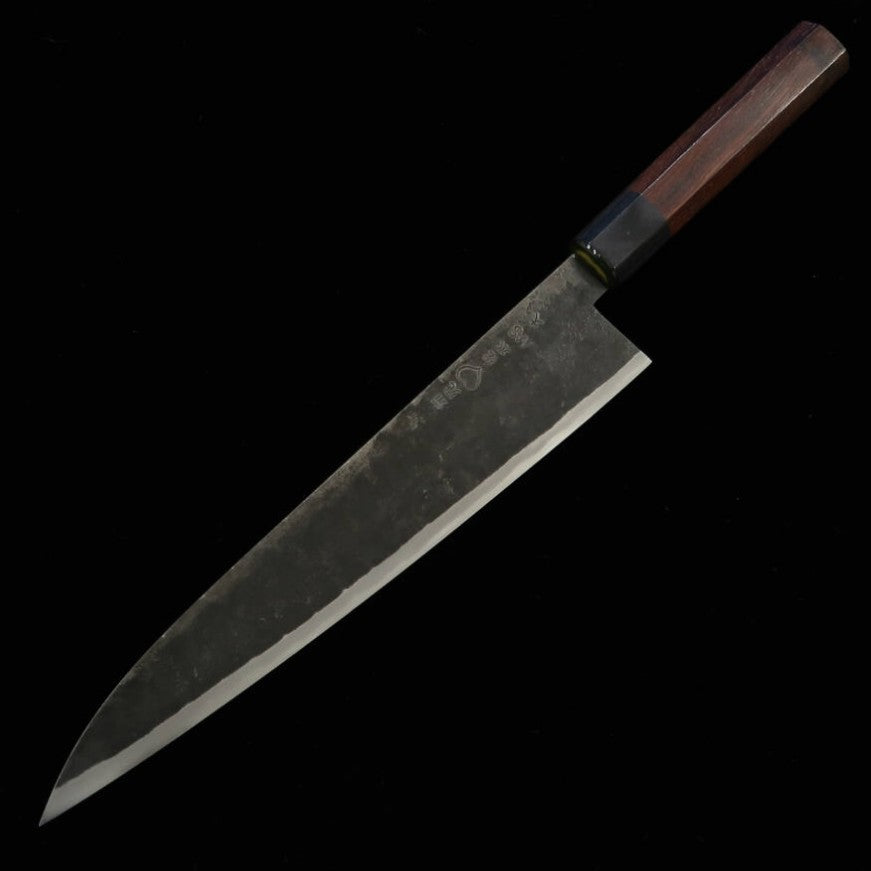 TAKEDA Cutelaria, forja artesanal de Bitchu, lâmina Sasano, aço Hitachi Aogami Super (240mm)