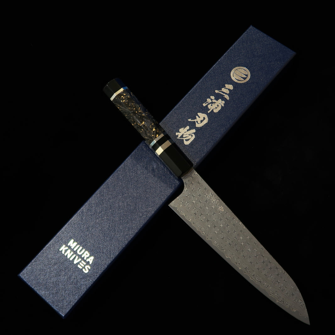 二唐刃物鍛錬所NIGARA 暗紋 牛刀 SG2 ダマスカス カーボンファイバーハンドル（210mm）