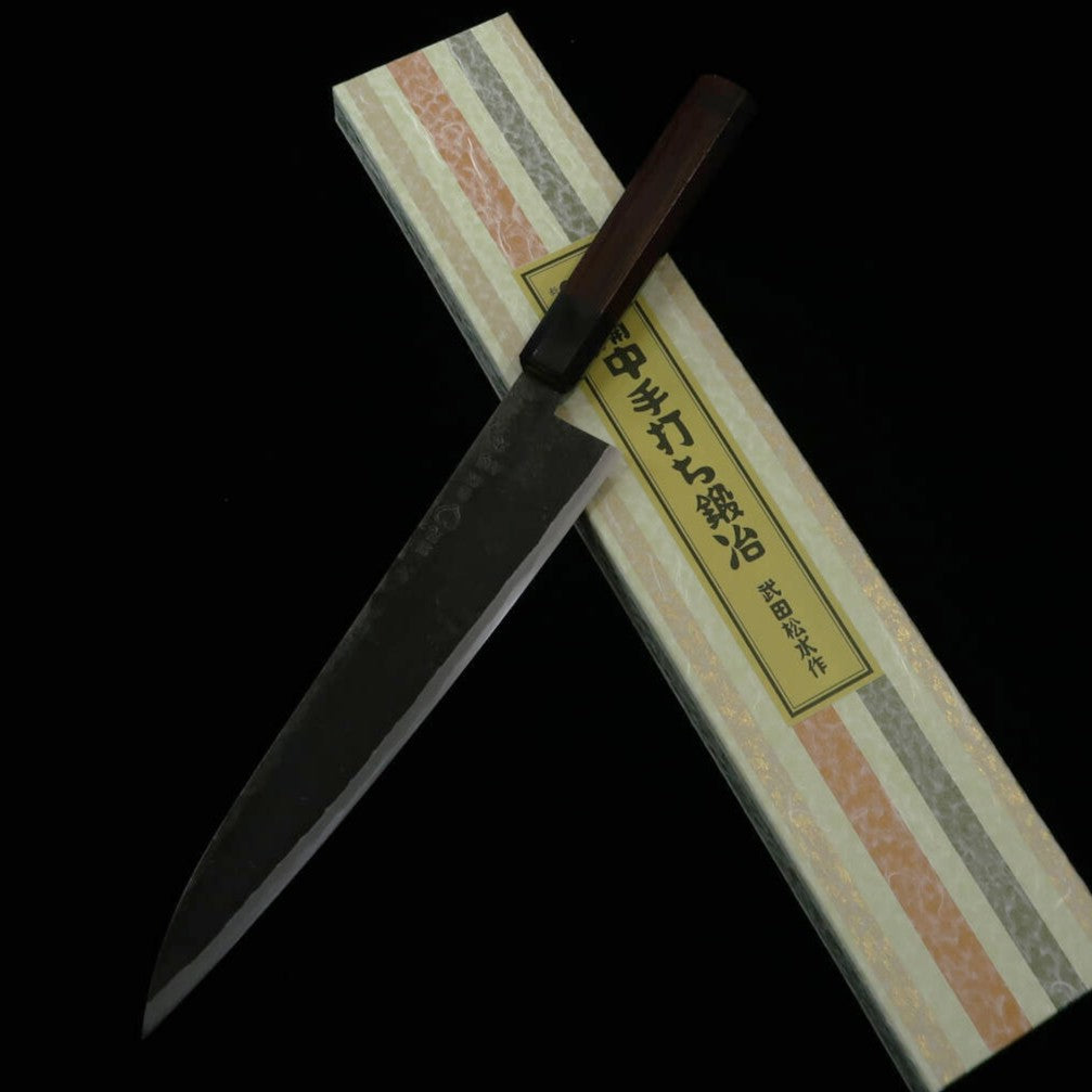 TAKEDA Cutelaria, forja artesanal de Bitchu, lâmina Sasano, aço Hitachi Aogami Super (240mm)
