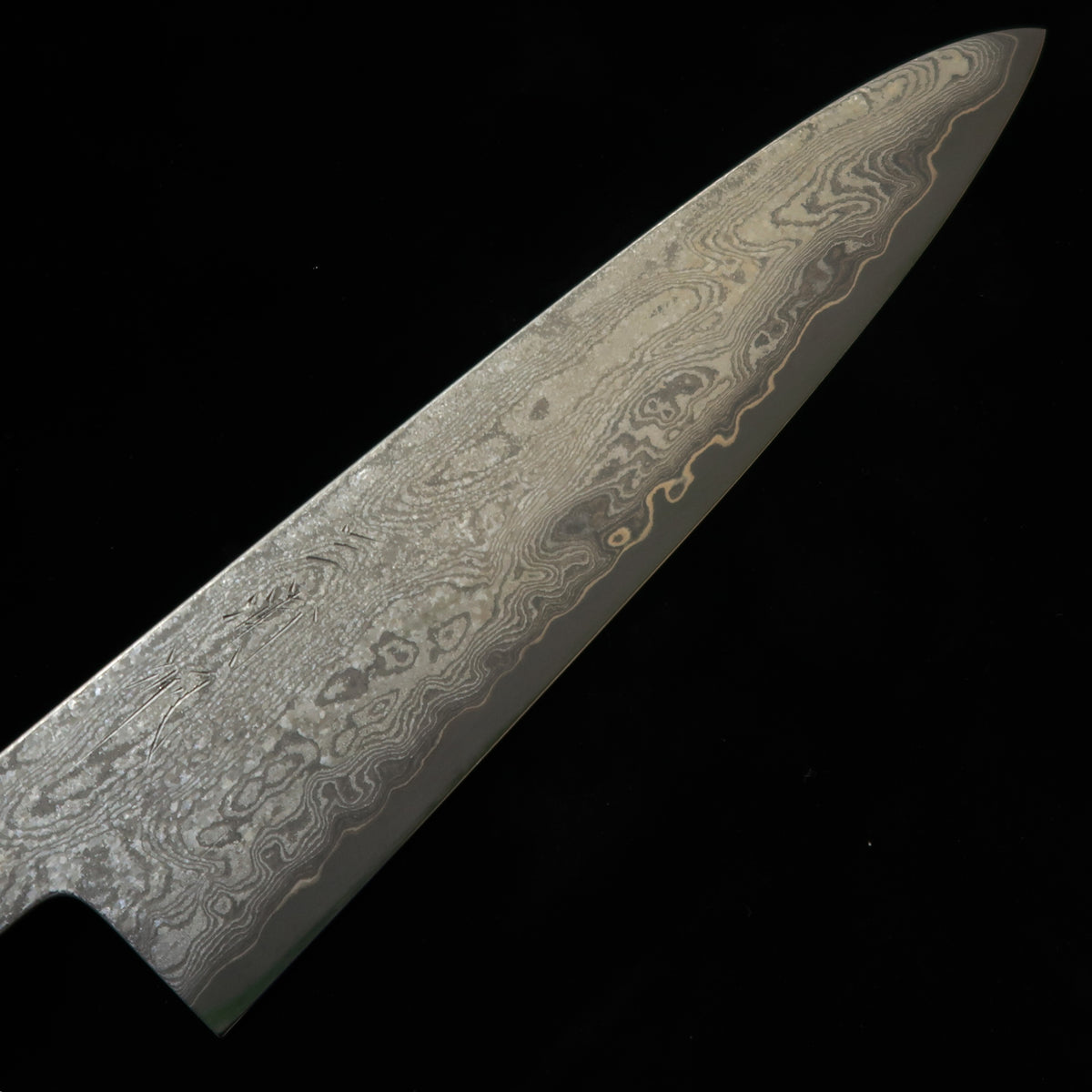 三浦佩MIURA Obidama 牛刀 銀紙三号 ダマスカス スタビライズウッドハンドル（210mm）