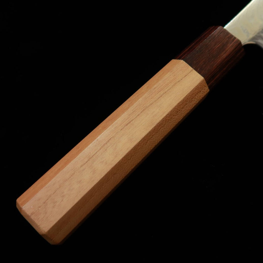 三浦MIURA 三徳 渦波 ニッケルダマスカス 欅八角柄（165mm）