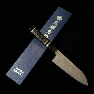 二唐刃物鍛錬所NIGARA 暗紋 三徳 SG2 ダマスカス カーボンファイバーハンドル（165mm）