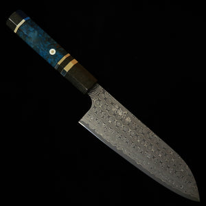 NIGARA Anmon Santoku SG2 Damascus Stabilized Wood Handle (165mm)