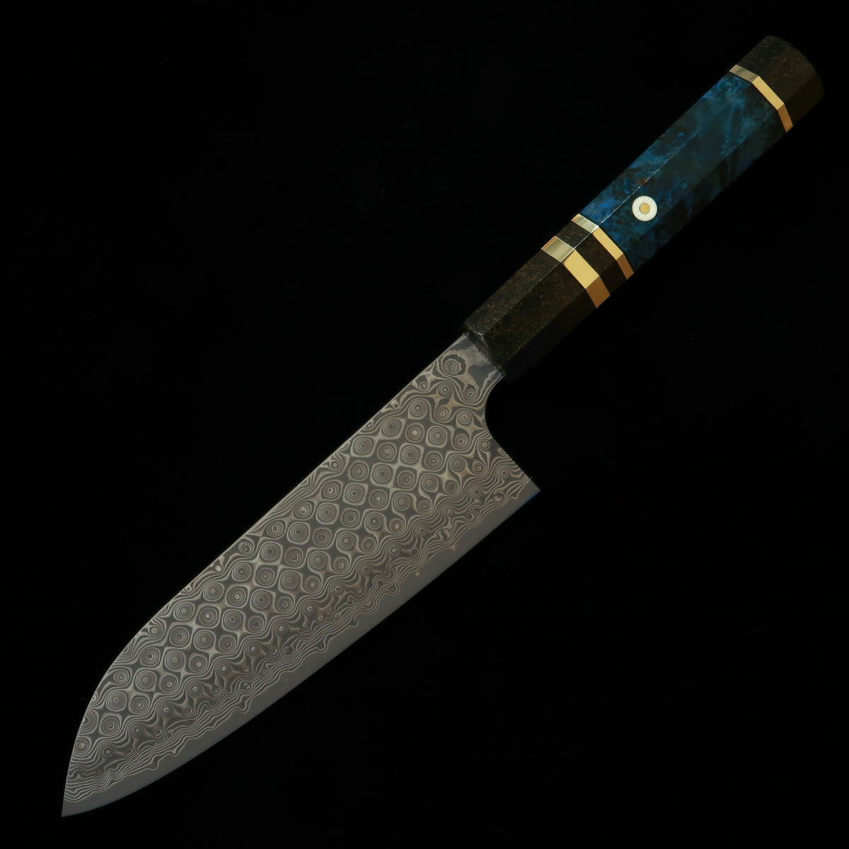NIGARA Anmon Santoku SG2 Damascus Stabilized Wood Handle (165mm)