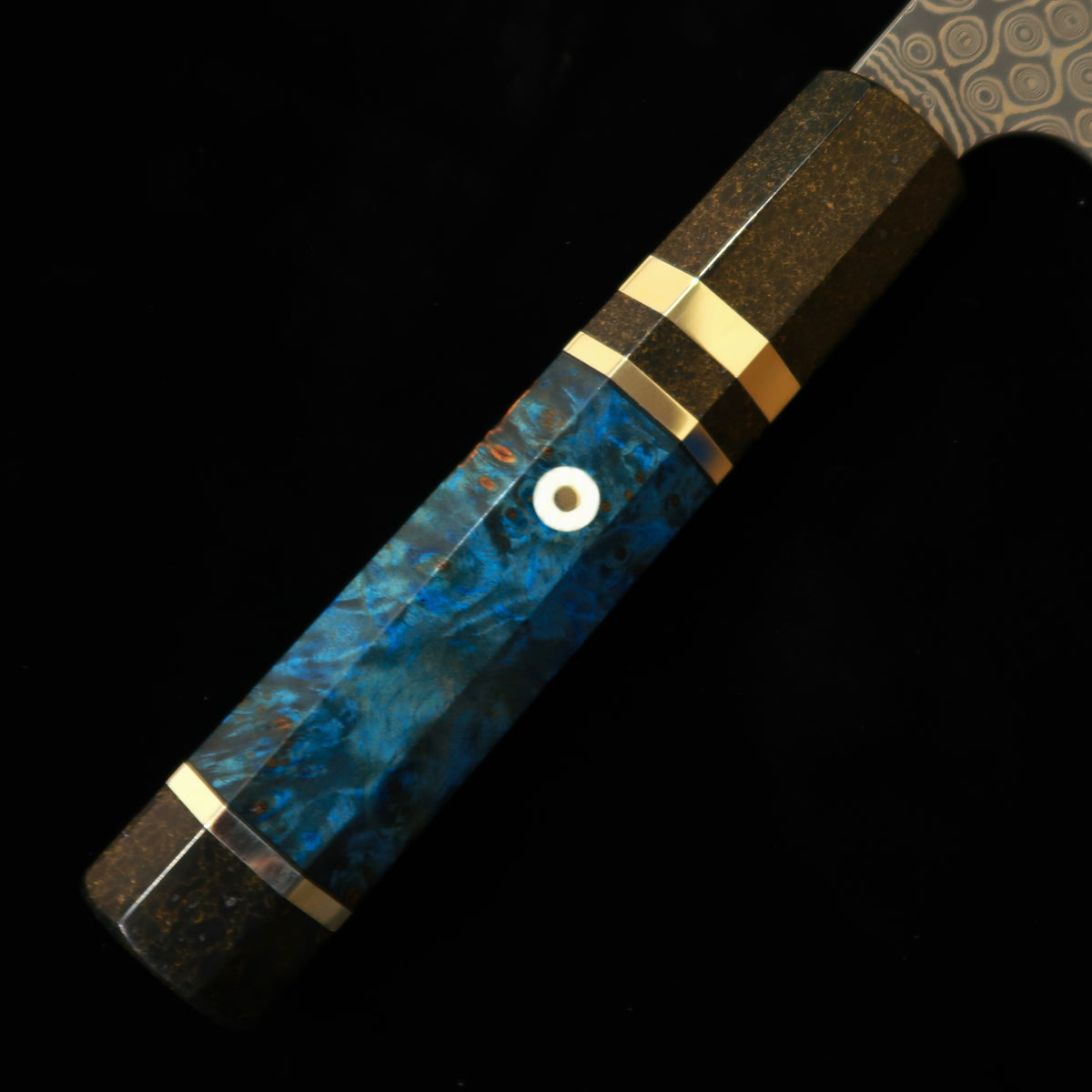 NIGARA Anmon Santoku SG2 Damascus Stabilized Wood Handle (165mm)