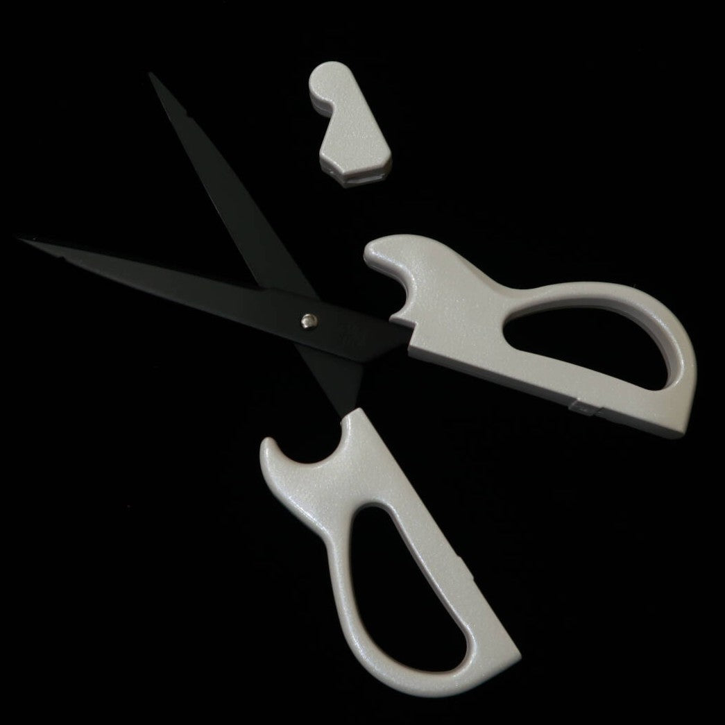 Nikken Cutlery Guitar Scissors with Stand, Pearl White