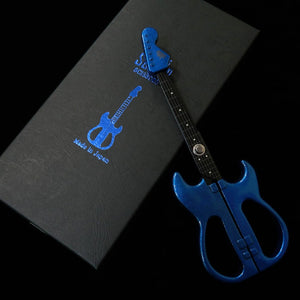Nikken Cutlery Guitar Scissors with Stand, Metallic Blue