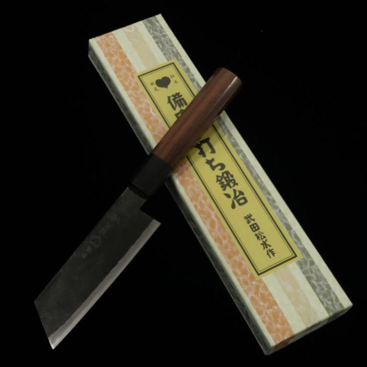 武田刃物TAKEDA　備中手打ち鍛冶　小文化　日立青紙スーパー鋼（100~120mm）