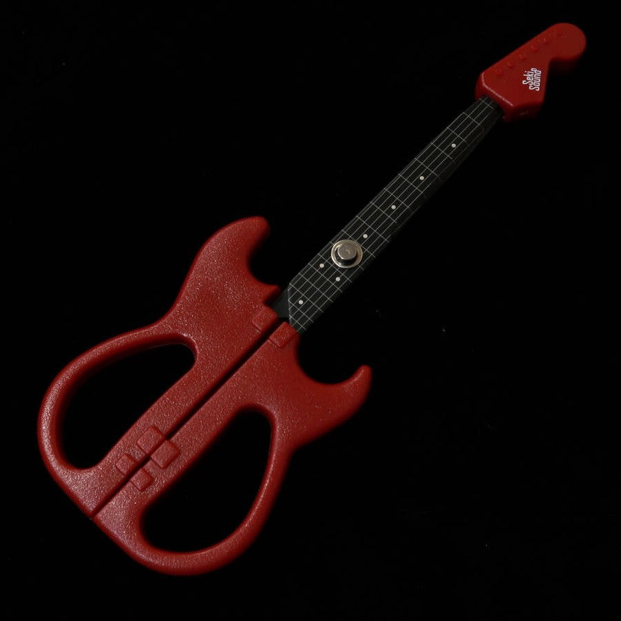 Nikken Cutlery Guitar Scissors with Stand, Red