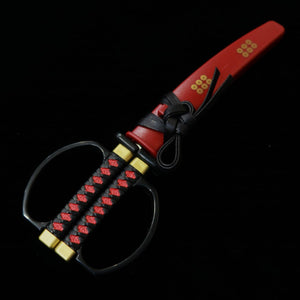 Nikken Hamono tijeras tipo katana japonesa con soporte colgante modelo Sanada Yukimura