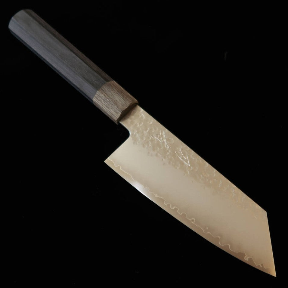 HADO Shiosai VG10 Hammered Black Plywood Handle Small Bunka (135mm)