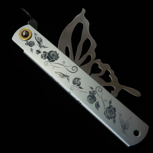 永尾かね駒製作所KANEKOMA 肥後守 Papilio 蝶 シャインシルバー 青紙割込 （120mm）