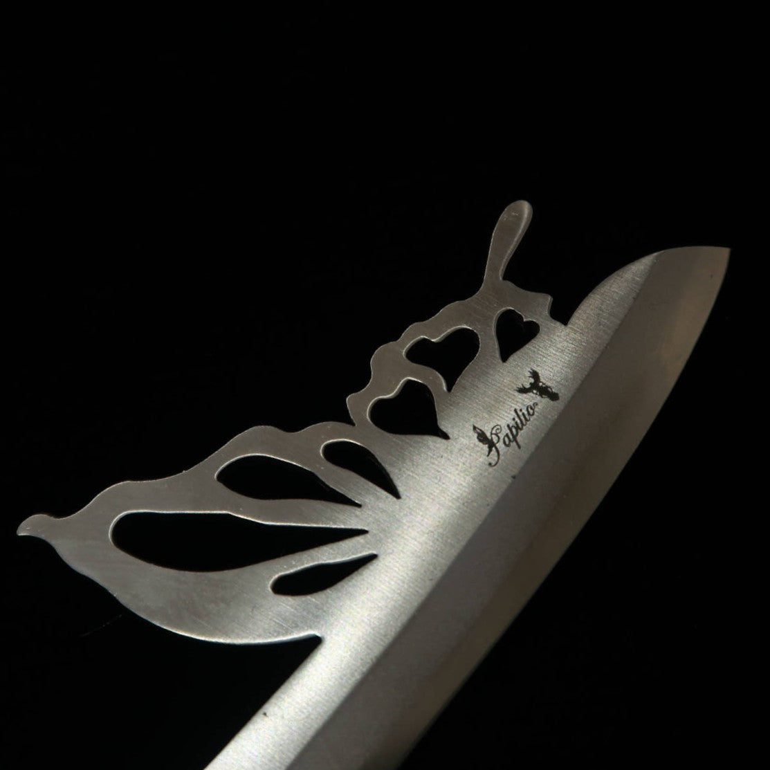 永尾かね駒製作所KANEKOMA 肥後守 Papilio 蝶 シャインシルバー 青紙割込 （120mm）