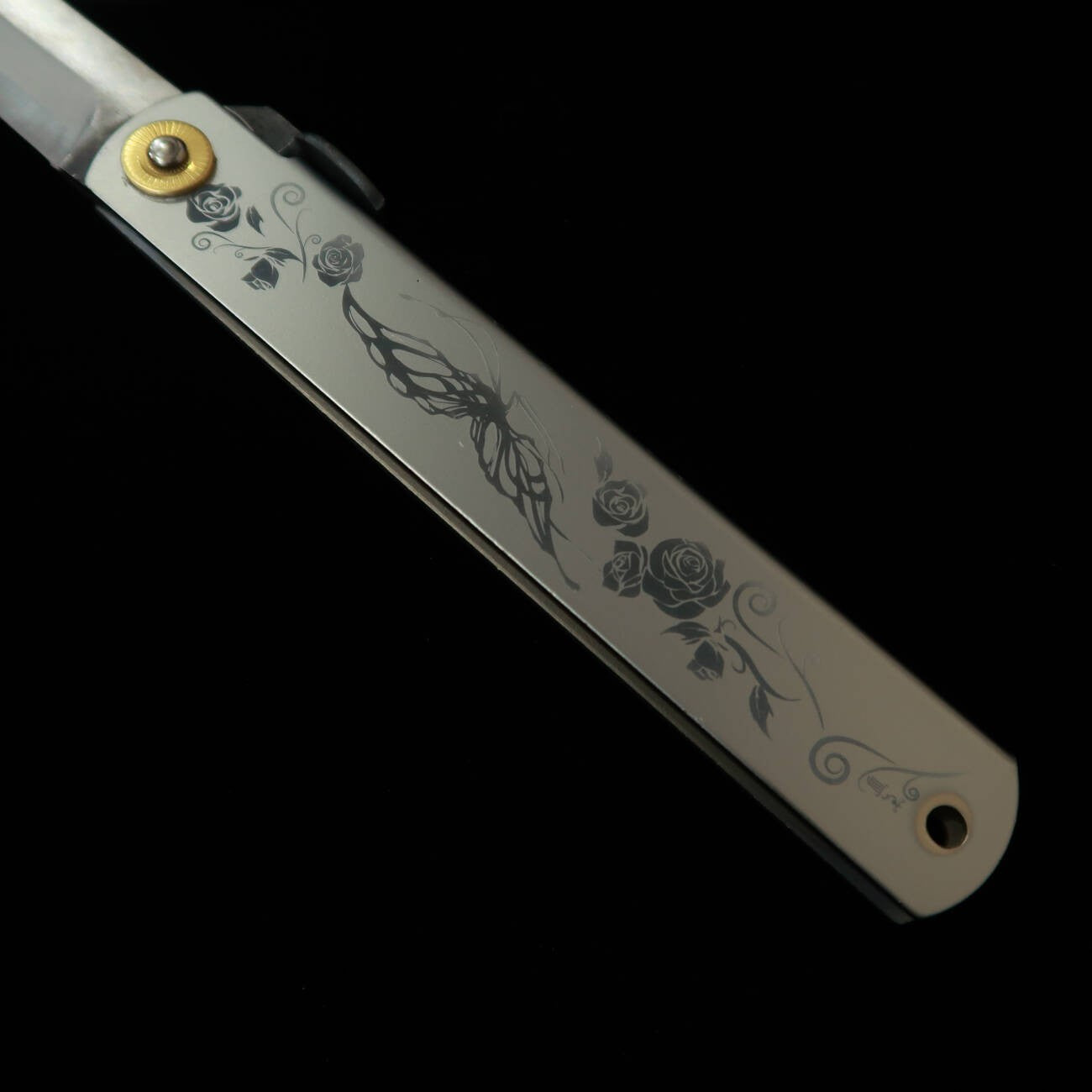 永尾かね駒製作所KANEKOMA 肥後守 Papilio 蝶 シャインシルバー 青紙割込 （120mm）