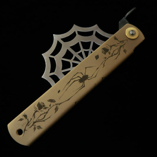 永尾かね駒製作所KANEKOMA 肥後守  Aranea 蜘蛛 青紙割込 （120mm）