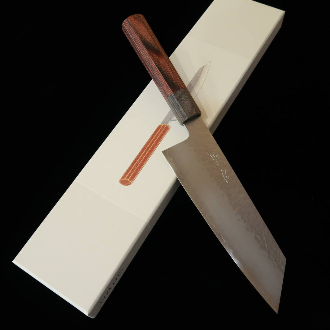 HADO Hado Shiosai VG10 Tsuchime Cabo de mogno cinza Bunka (180 mm)