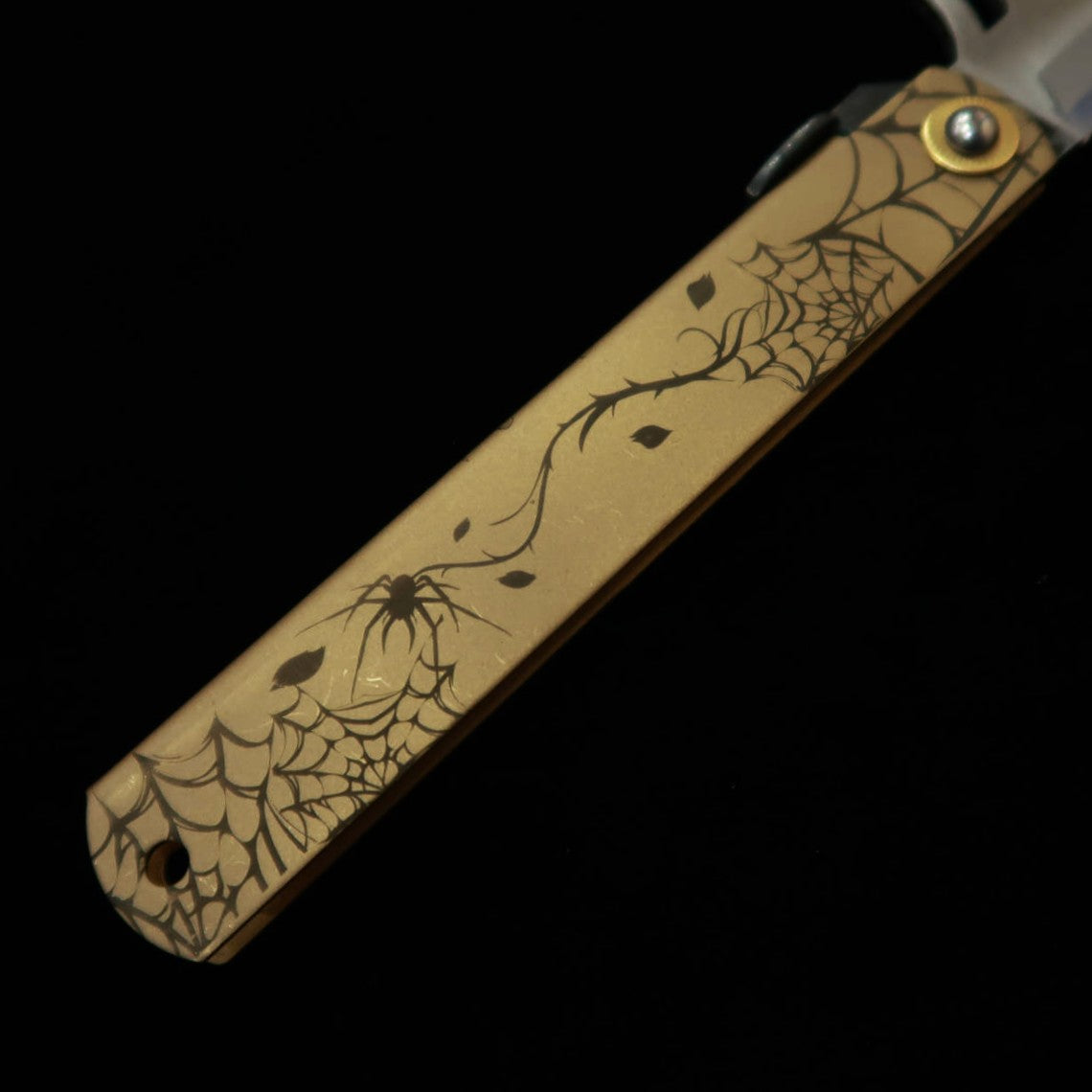 永尾かね駒製作所KANEKOMA 肥後守  Aranea 蜘蛛 青紙割込 （120mm）