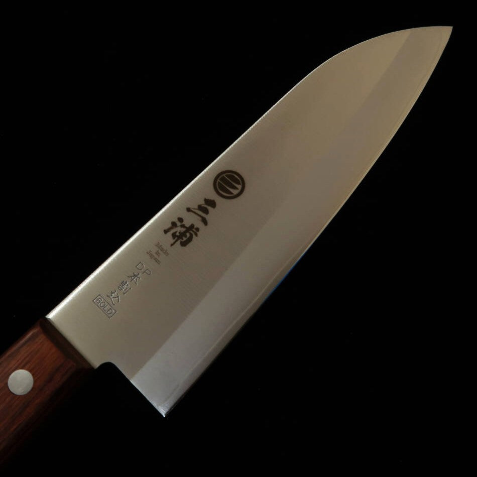Miura Santoku VG1 DP Gold, No Tsuba, Mahogany Handle (170mm)