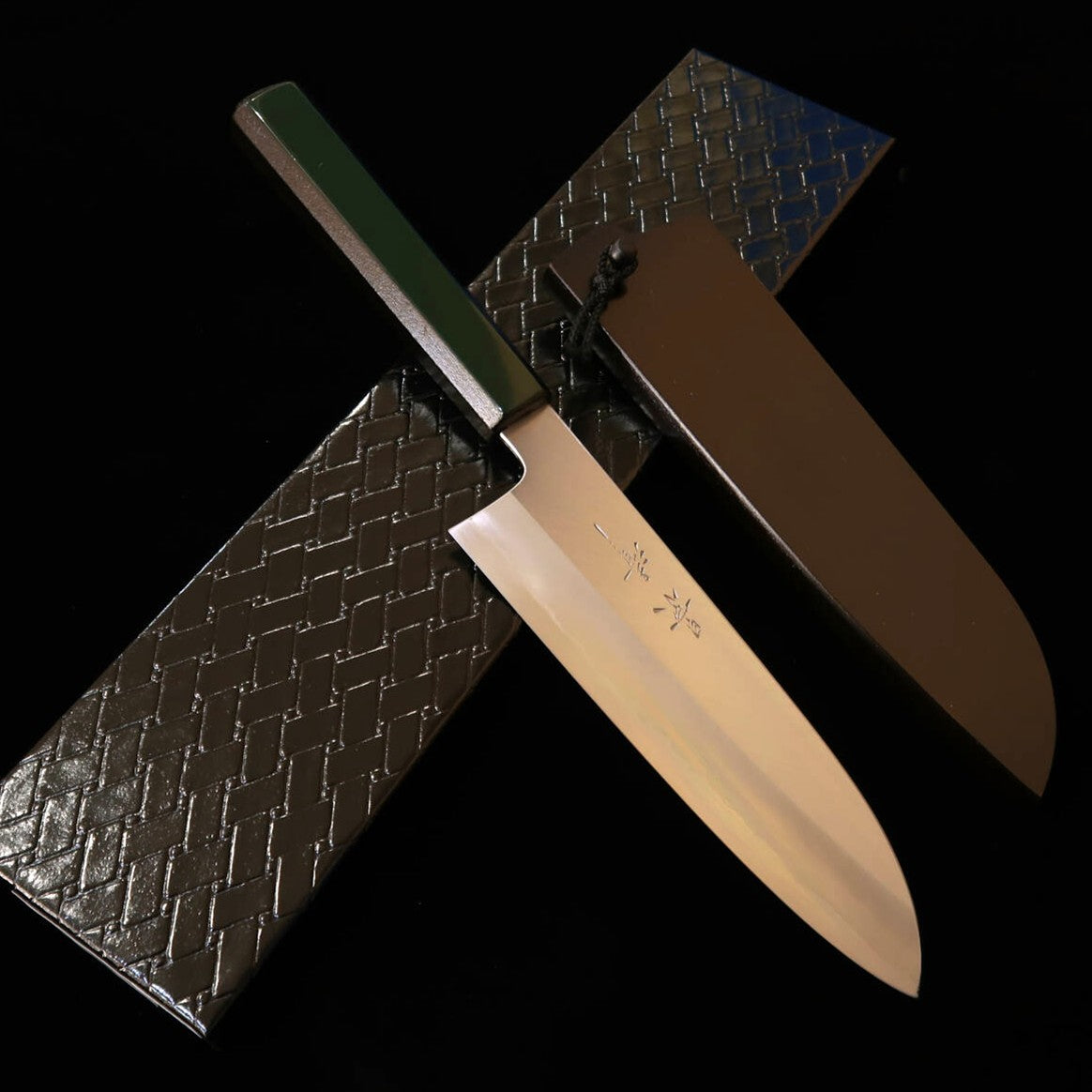 景清KAGEKIYO 和三徳 銀紙三号 漆緑呂柄 (180mm)