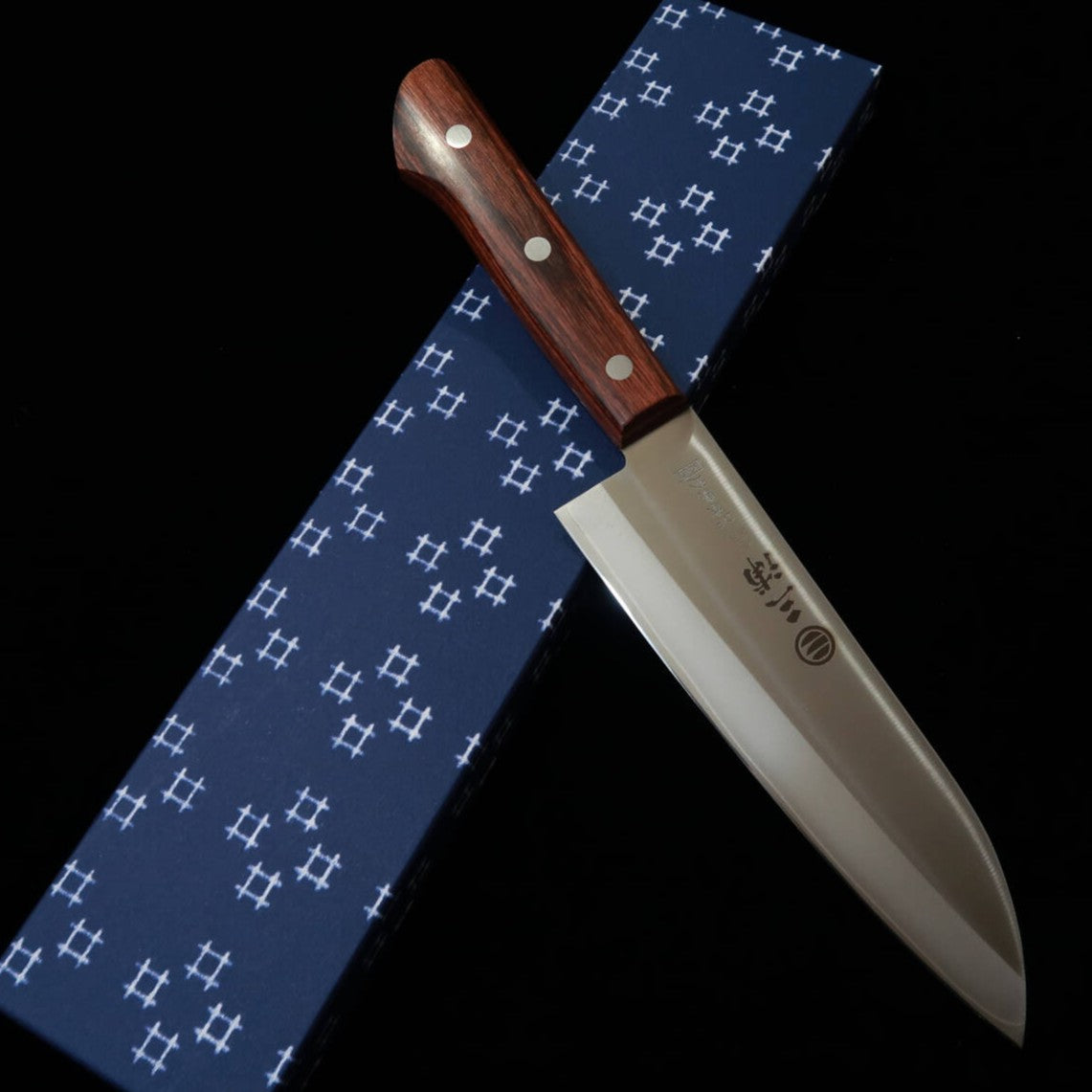 Miura Santoku VG1 DP Gold, No Tsuba, Mahogany Handle (170mm)