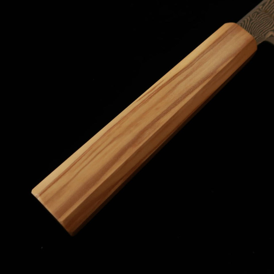 Hatsukokoro Kiritsuke Gyuto Gingami No.3 Damascus Olive Octagonal Handle (210mm)