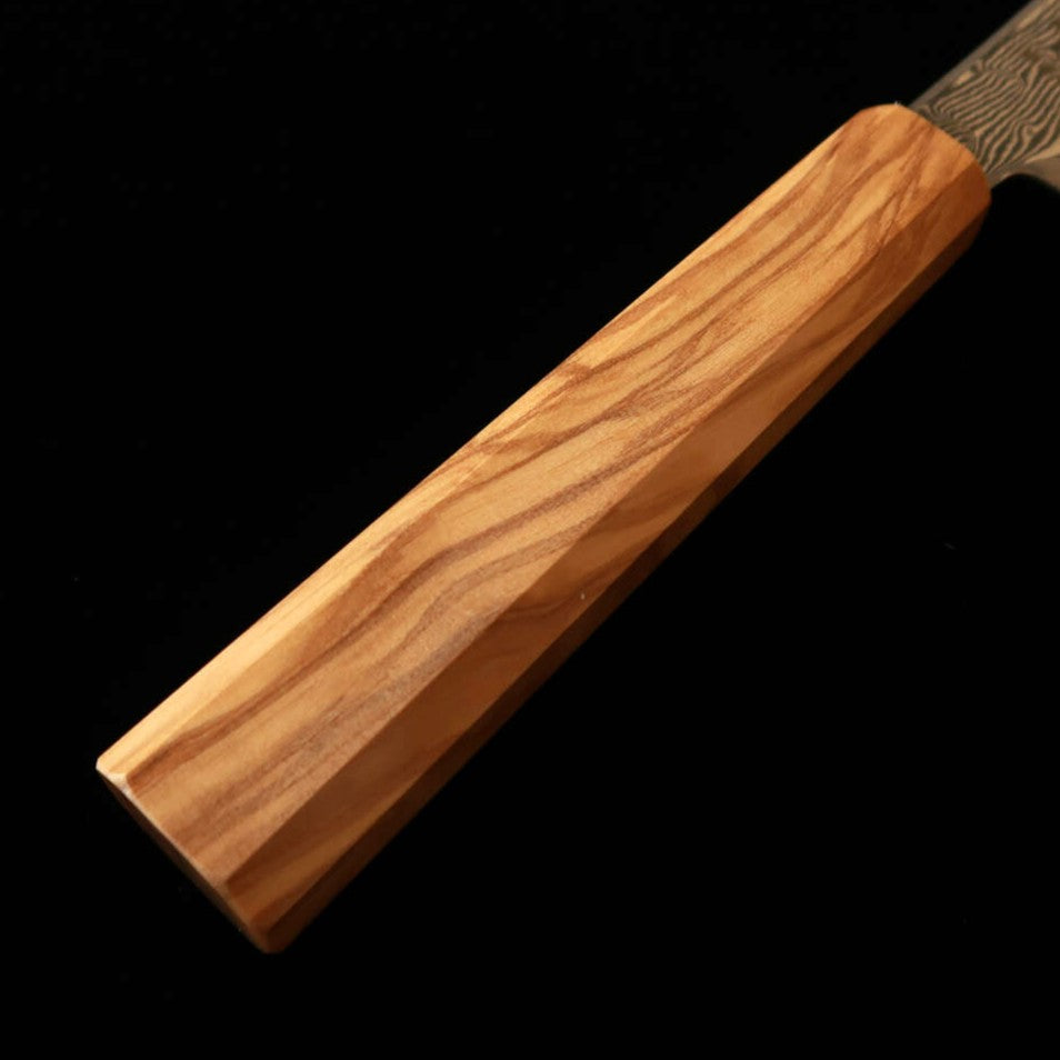 Hatsukokoro Gyuto Ginga 3 Damascus Olive Octagonal Handle (210mm)