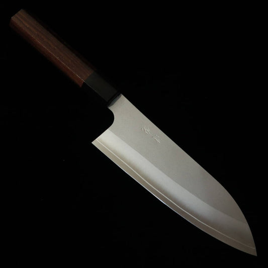 Faca Santoku Daruma Hamono, aço Ginpaku nº 3, cabo octogonal de jacarandá (165mm)