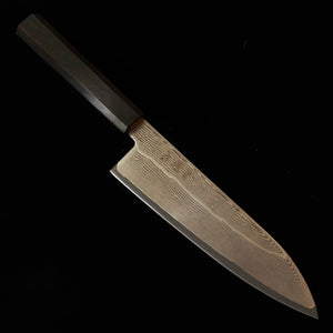 初心 HATSUKOKORO 三徳 銀紙三号 ダマスカス 黒檀一体型柄 (170mm)